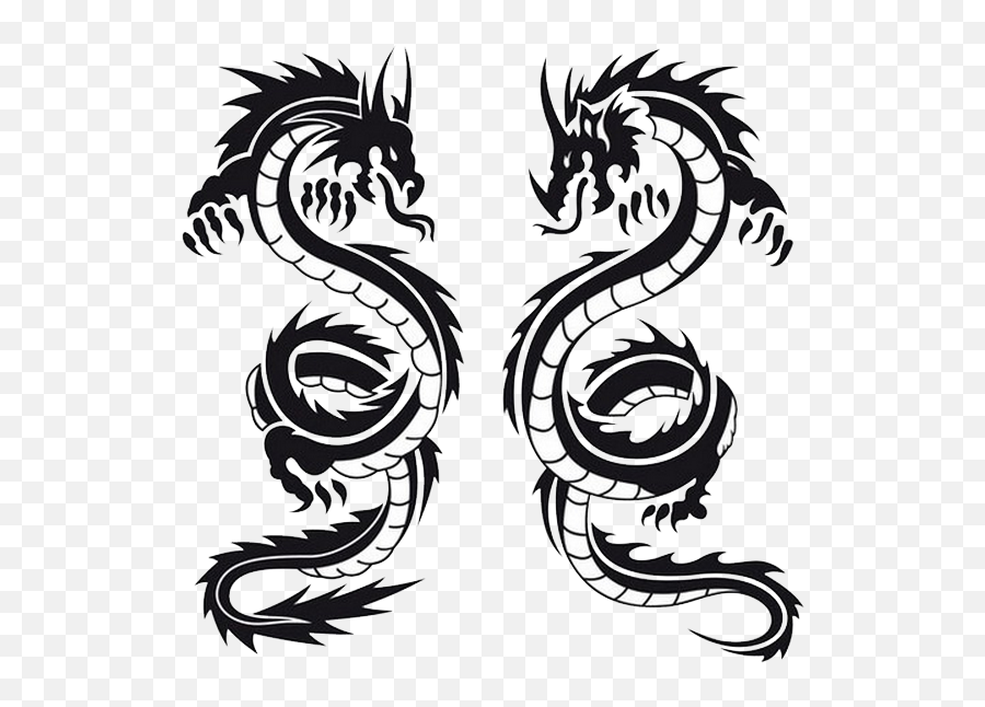 Download Dragon Tattoos Free Png Transparent Image And Clipart - Black And White Dragon Tattoo Emoji,Tattoo Png