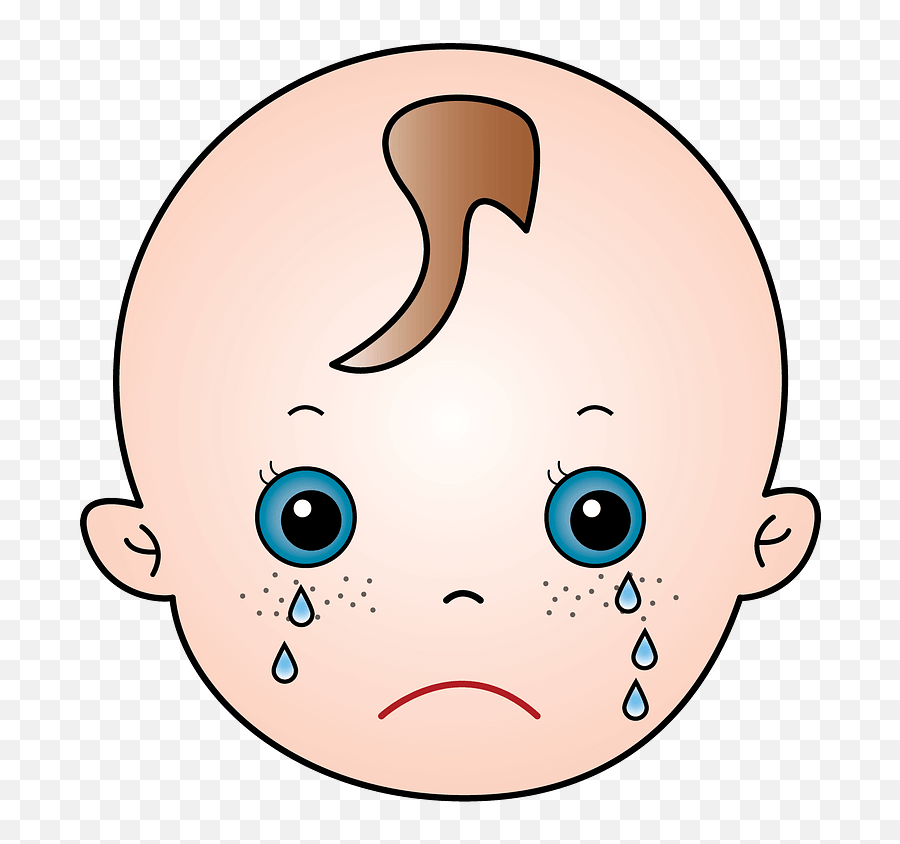 Baby Face Crying Clipart - Cute Baby Crying Clipart Emoji,Baby Face Clipart