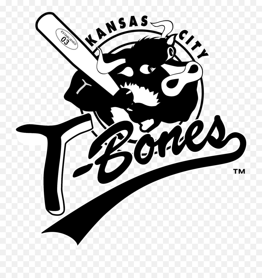 Kansas City T Bones Logo Black And - Kansas City T Bones Emoji,Established Logo