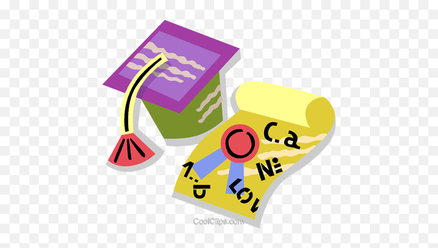 Graduation Cap And A Diploma Royalty Free Vector Clip Art - Illustration Emoji,Graduation Diploma Clipart