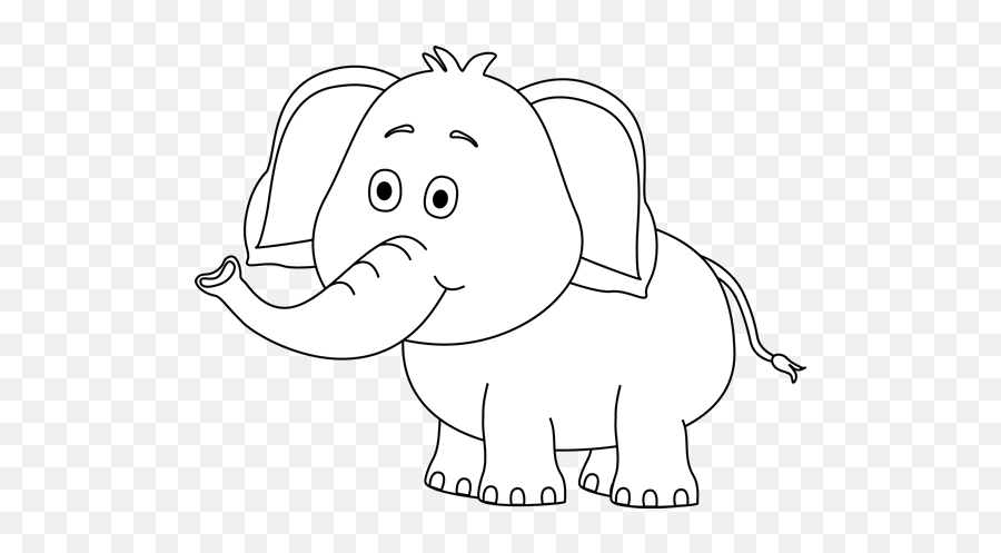 Elephant Clip Art - Mycutegraphics Black And White Elephant Emoji,Elephant Clipart