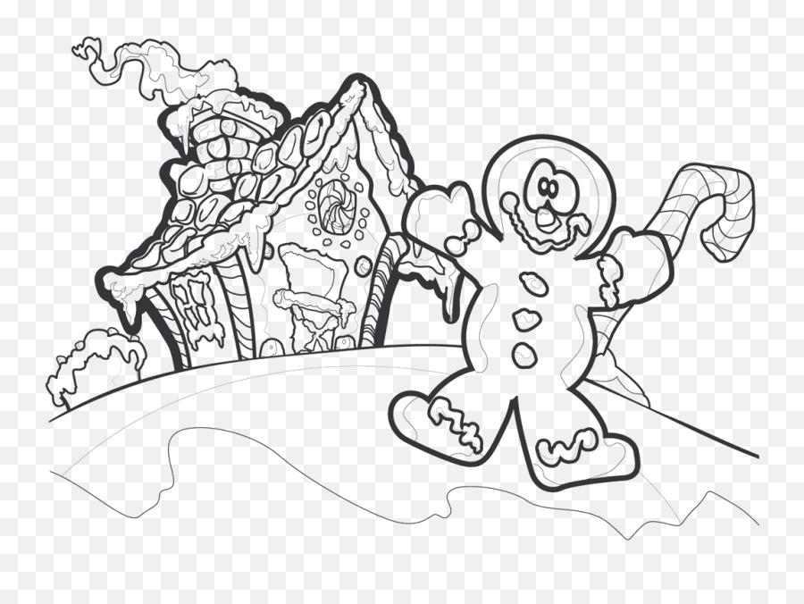 Gingerbread Boy Coloring Pages - Coloring Home Emoji,Gingerbread Man Clipart Black And White