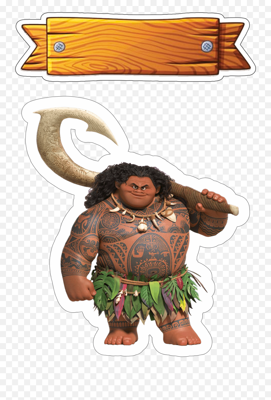 Moana Maui Decoração Topo De Bolo Totem E Centro De Mesa Png Emoji,Maui Moana Png