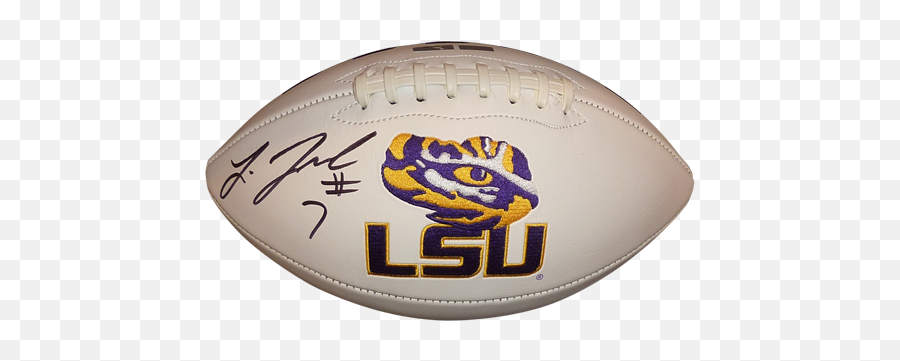 Leonard Fournette Autographed Lsu Louisiana State Tigers Logo Football - Panini Lsu Sticker Emoji,Lsu Logo