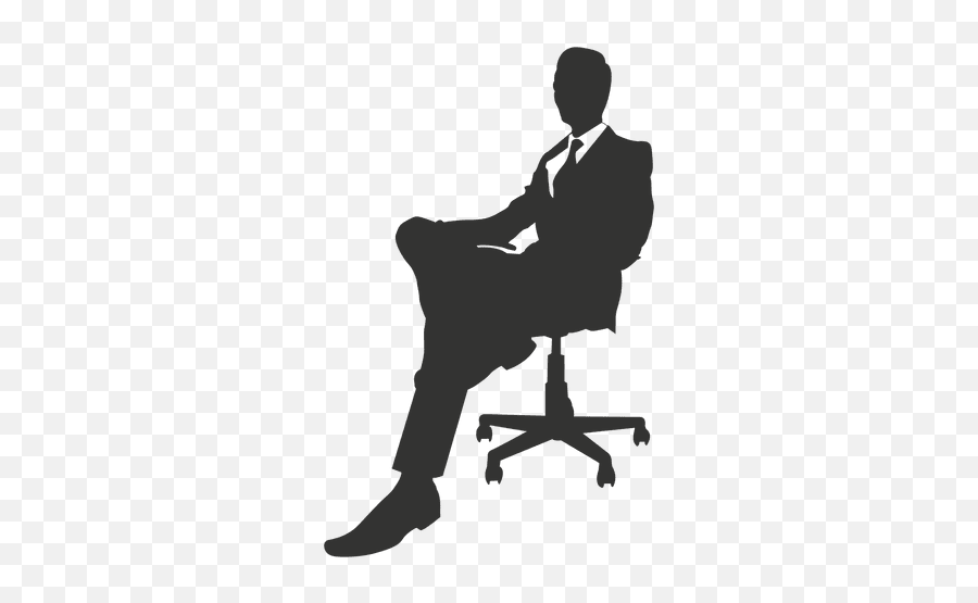 Chair Businessperson Standing Sitting - Sitting Vector Png Emoji,Person Sitting Silhouette Png