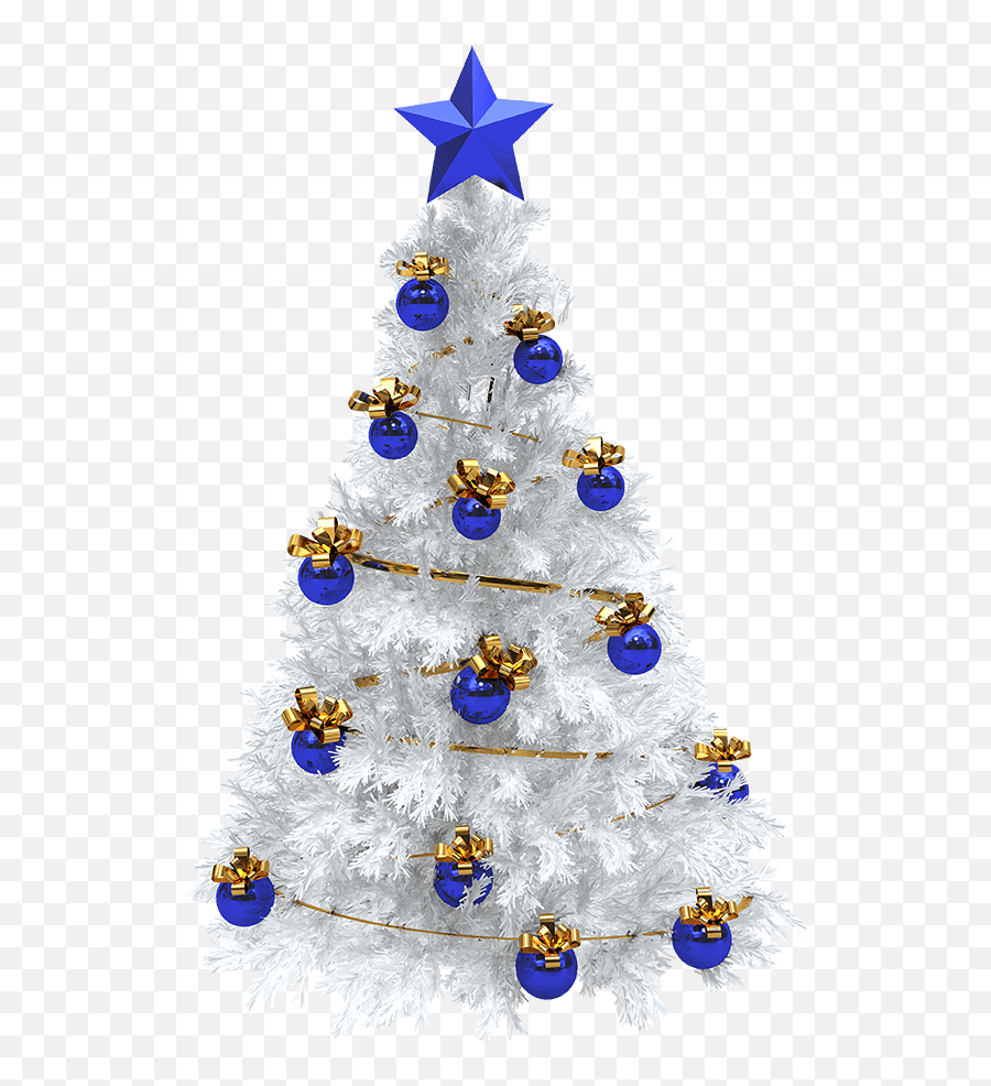 Christmas White Snowy Tree Blue Ornament Transparent - Natal Azul E Branco Emoji,Christmas Transparent Background