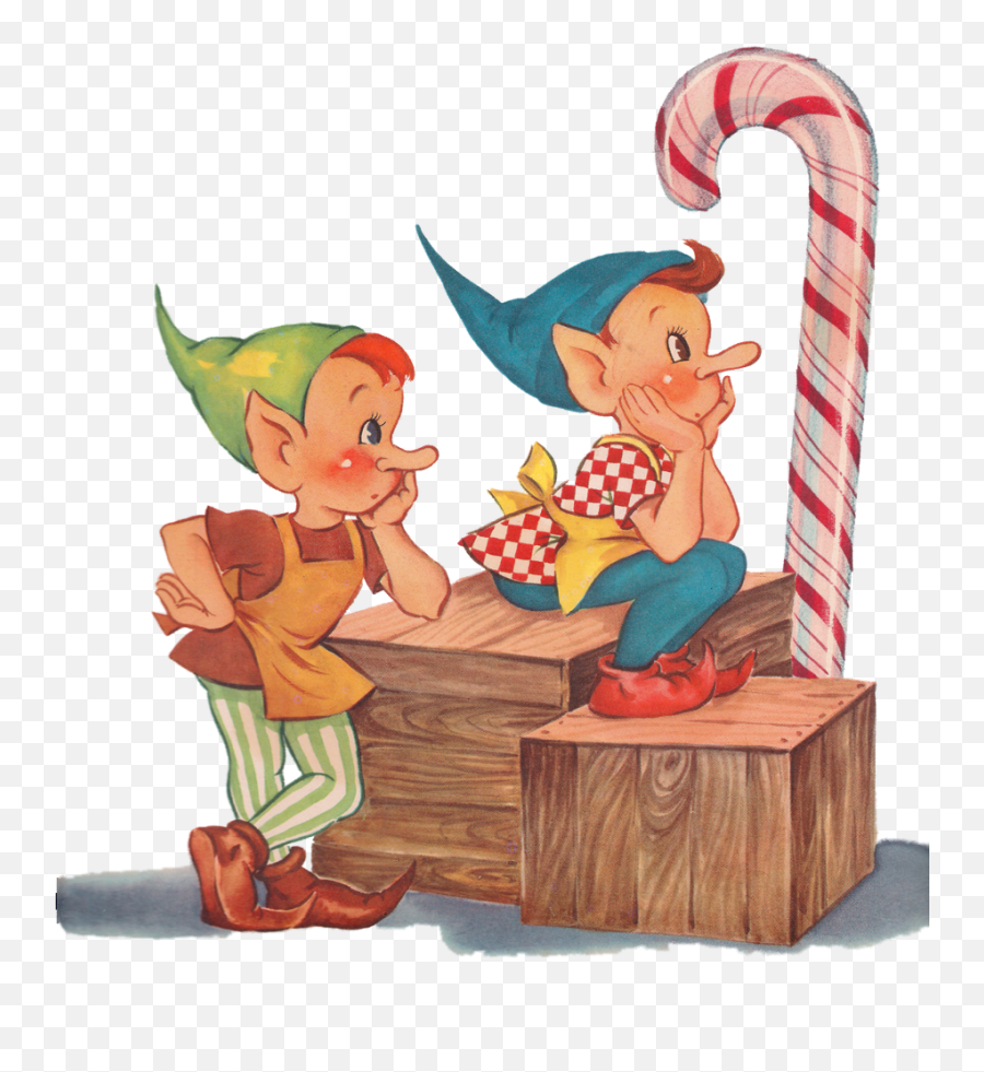 Elf Clipart Retro - Vintage Christmas Elf Clipart Full Happy Emoji,Christmas Elf Clipart