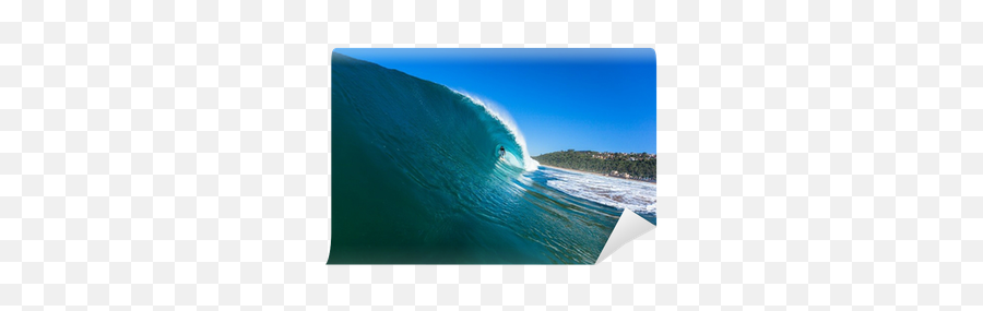 Surfer Surfing Inside Hollow Crashing Blue Wave Wall Mural U2022 Pixers - We Live To Change Current Emoji,Blue Wave Png