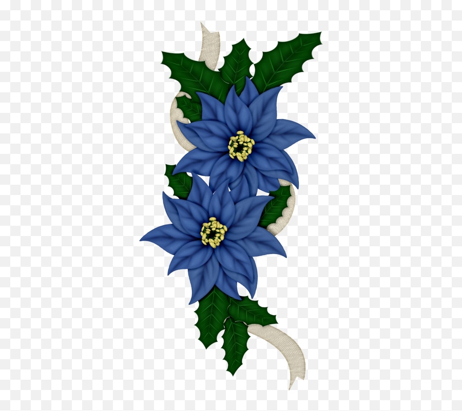 Poinsettia Clipart Blue Poinsettia - Blue Poinsettia Christmas Png Emoji,Poinsettia Clipart