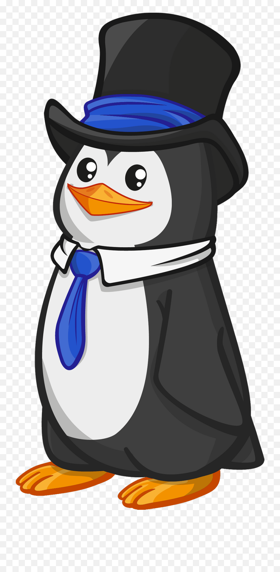 Penguin With Top Hat And Tie Clipart - Penguin With Tie Clipart Emoji,Englishman Clipart