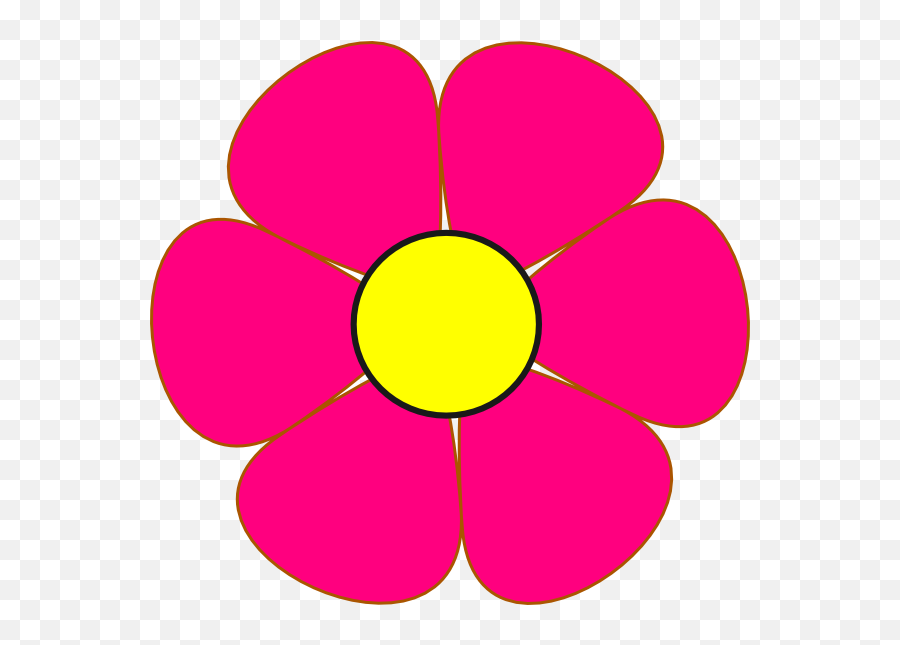 Pink And Yellow Flower Clip Art N6 Free - Clipart 6 Petal Flower Emoji,Yellow Flower Transparent