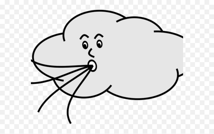 Download Cloud Clipart Outline - Wind Blows Gif Emoji,Cloud Clipart