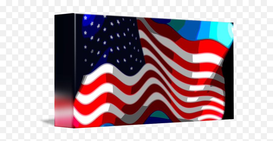 Abstract Star American Flag Flying Close Up By L Brown Emoji,American Flag Clipart Transparent