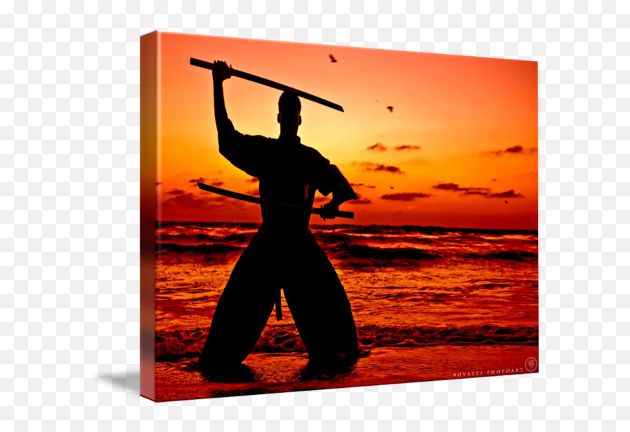 Martial Arts Man Sunset Silhouette With Dual Sword By Novazzi Photoart Emoji,Sword Silhouette Png