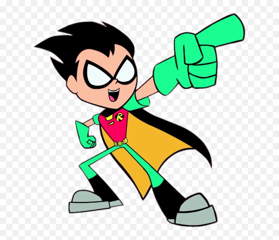 Check Out This Transparent Teen Titans Go Robin Pointing Png Emoji,Teen Boy Clipart