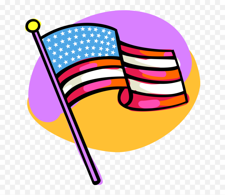 United States Flag Waving - Vector Image Emoji,American Flag Waving Clipart