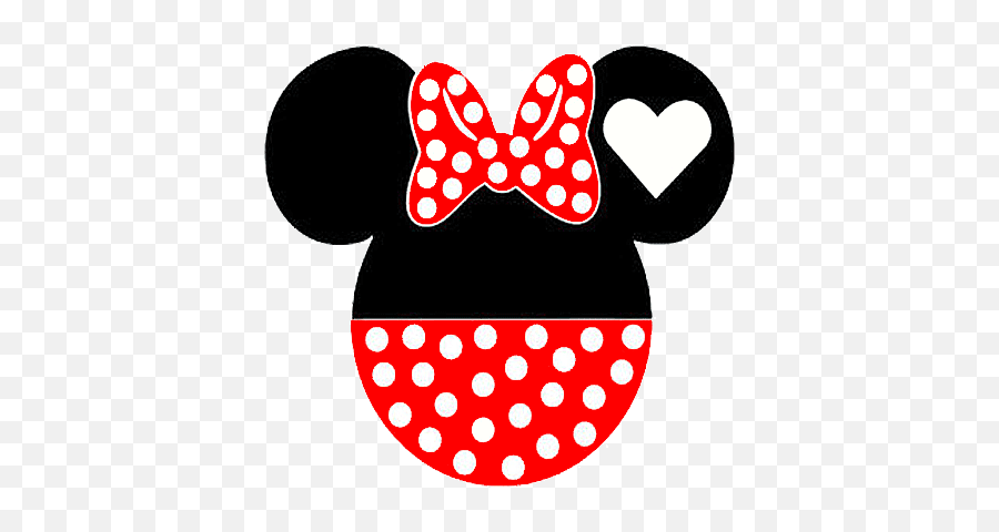 Minnie Mouse Polka Dot Silhouette - Minnie Mouse Png Emoji,Minnie Mouse Face Png