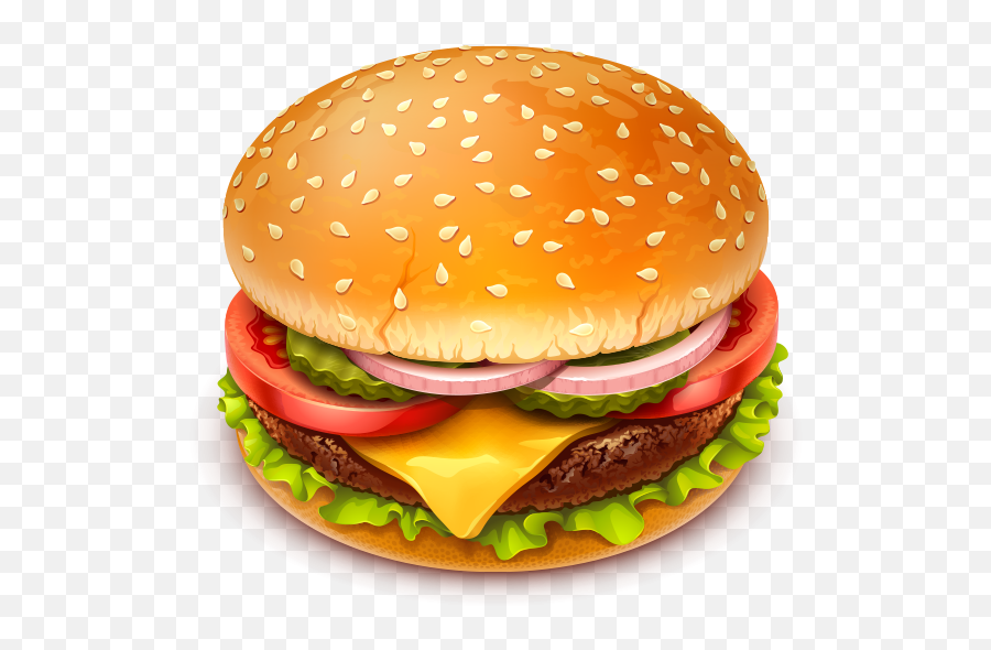 Download Veggie Burger Clipart School - Food Burger Icon Png Emoji,Burger Clipart