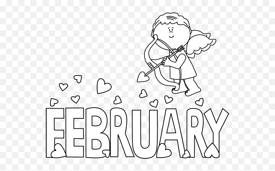 February Clip Art - February Black And White Emoji,February Clipart