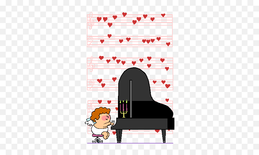 Cupid Piano Clip Art Cupid Cute Images - Cartoon Playing Piano Gif Clipart Emoji,Piano Clipart