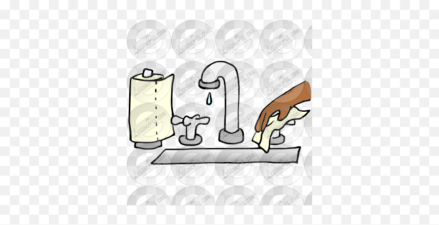 Turn Off With Paper Towel Picture For - Turn Off Tap With Paper Towel Clipart Emoji,Faucet Clipart