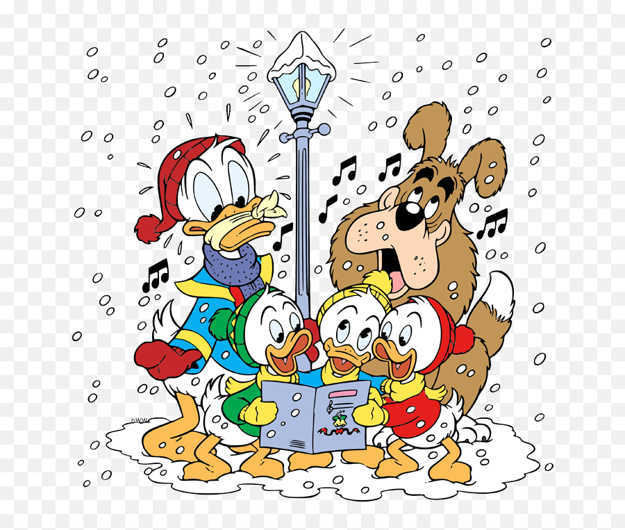 Mickey Mouse Christmas Clip Art 2 - Donald Duck Christmas Clipart Emoji,Caroling Clipart