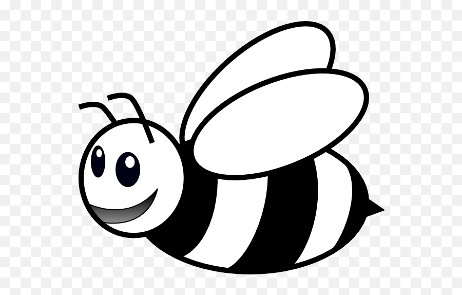Bee Clipart Black And White - Bee Clipart Black And White Png Emoji,Bee Clipart