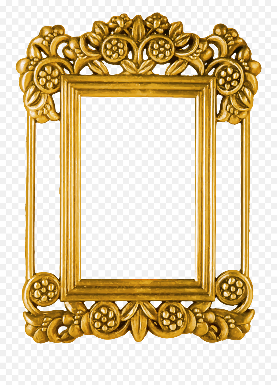 Ornate Gold Frame Png Vector Black - Hd Photo Frame Design Emoji,Gold Frame Png