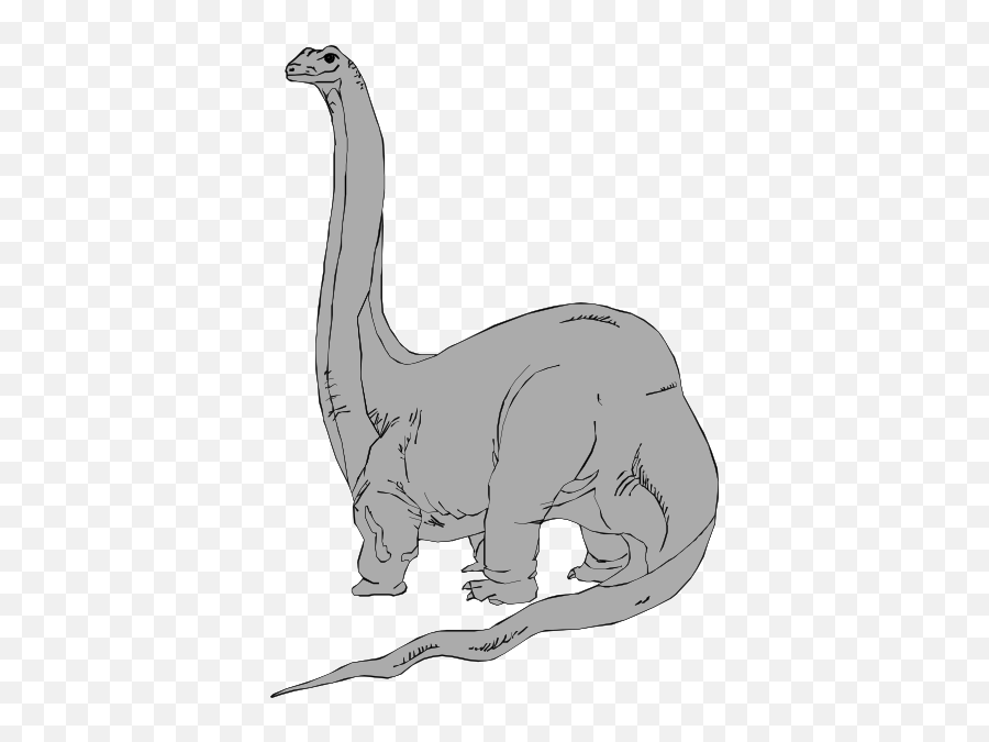 Brachiosaurus Staring Clip Art At Clkercom - Vector Clip Emoji,Brontosaurus Clipart Black And White