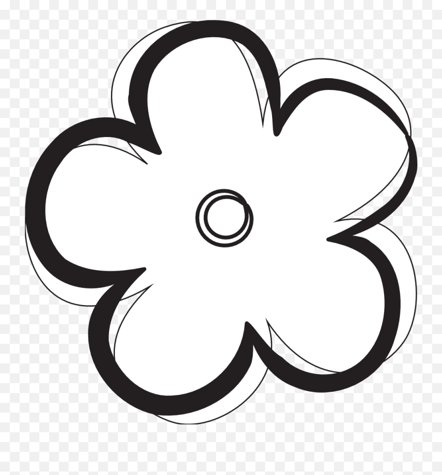 Free Flower Black And White Png Download Free Clip Art - Black And White Flower Logo Emoji,Flower Clipart Black And White