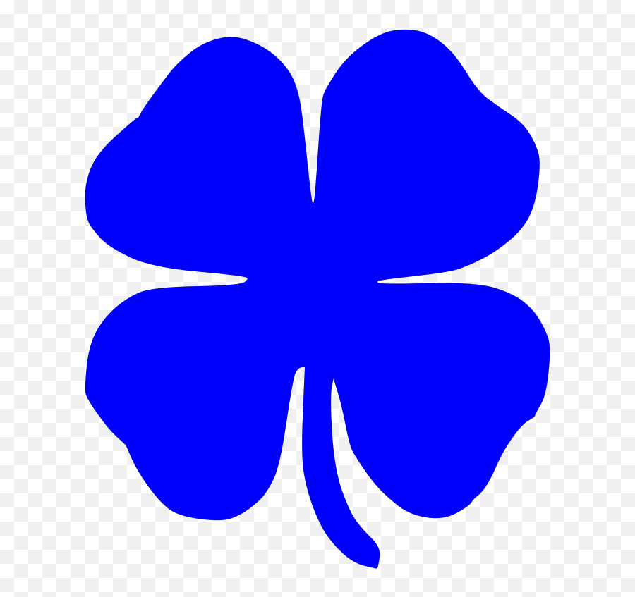 Four Leaf Clover Black And White - Blue Four Leaf Clover Clipart Emoji,Shamrock Clipart Black And White