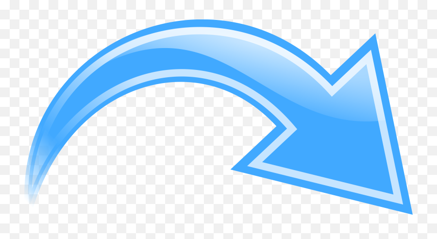 Blue Curved Arrow Png Clip Art Blue - Curved Arrow Clipart Emoji,Arrow Clipart