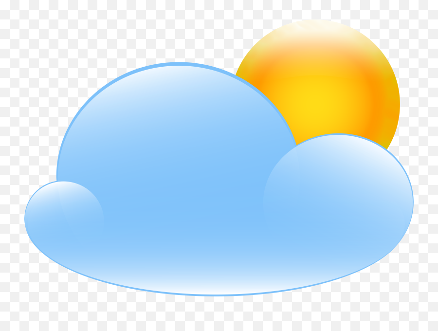 Partly Cloudy With Sun Weather Icon Png - Partly Cloudy Weather Clipart Png Emoji,Weather Clipart