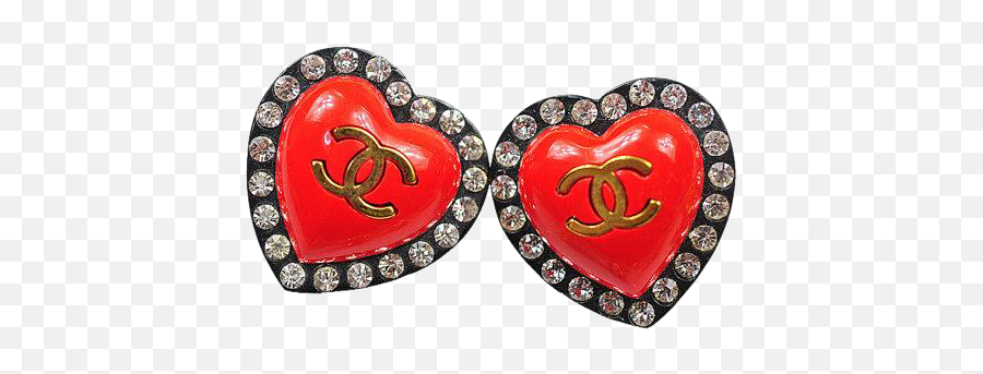 Vintage Chanel Earrings Crystal - Solid Emoji,Chanel Cc Logo Earring
