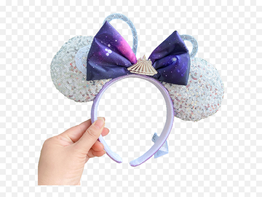 New Disney Mickey Mouse Ears Headband Space Mountain Lunar New Year Minnie Bow Pink Sequins Cartoon Anime Headdress Headband Gif Emoji,Mickey Mouse Ears Transparent