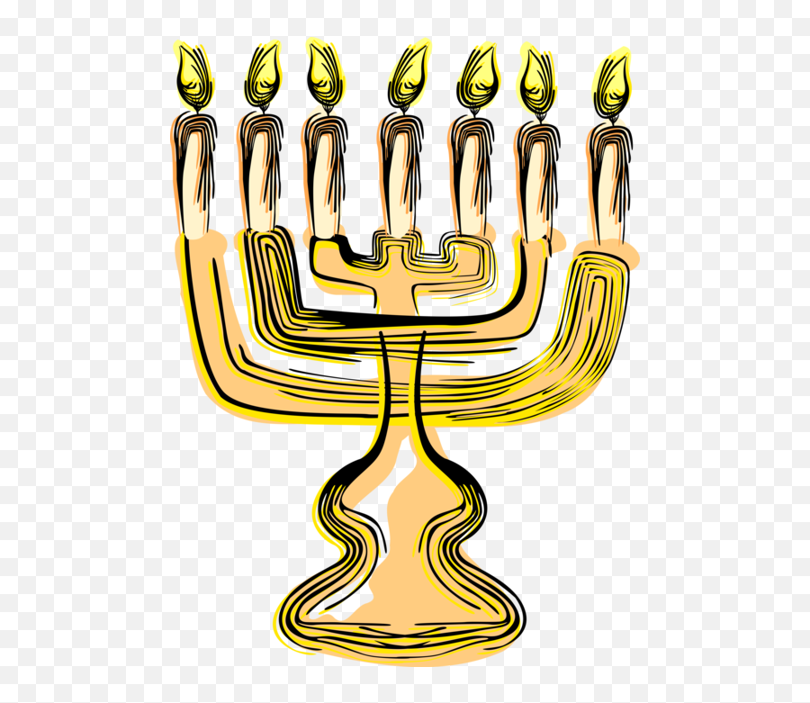 Vector Illustration Of Jewish Chanukah - Vector Graphics Emoji,Menorah Clipart