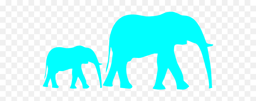 Mom And Baby Elephant Blue Clip Art - Elephant Clipart Black Elephant Emoji,Baby Elephant Clipart