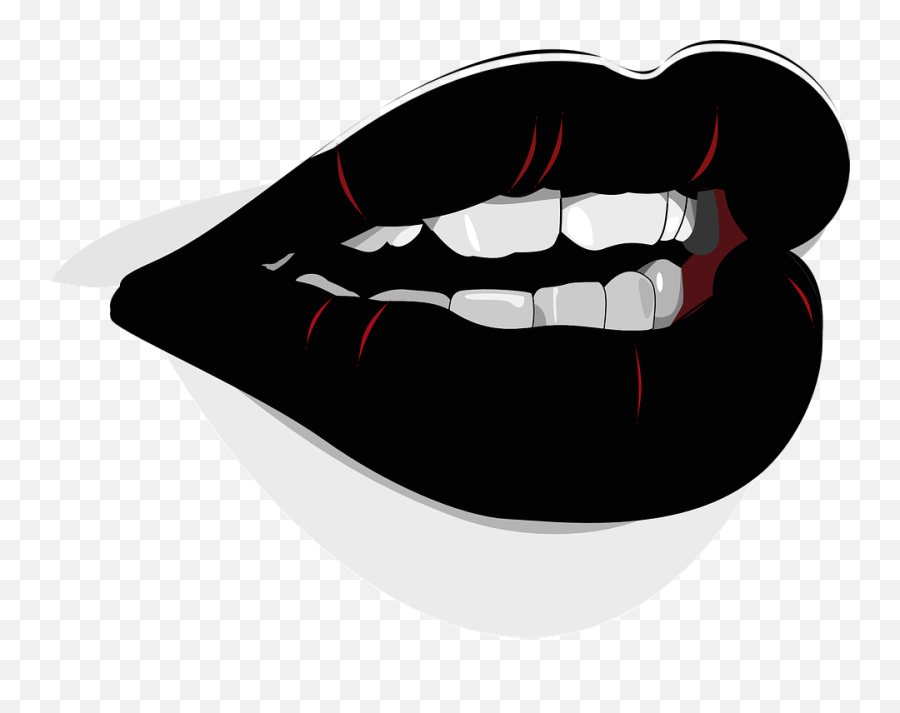 Lips Clip Art At Clkercom - Vector Clip Art Online Royalty Cartoon Black Lips Png Emoji,Lipstick Clipart