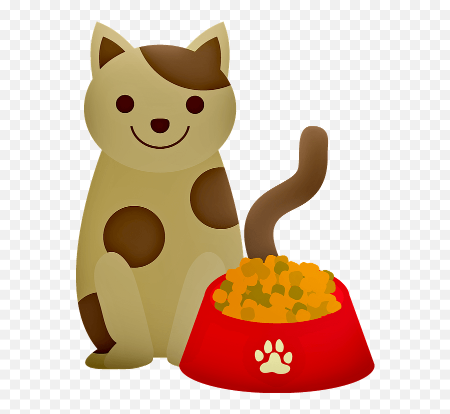 Cat With A Bowl Of Food Clipart Free Download Transparent - Bowl Cat Food Clipart Emoji,Bowl Clipart
