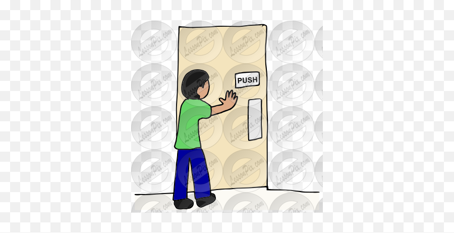 Push Picture For Classroom Therapy Use - Great Push Clipart Boy Emoji,Open Door Clipart