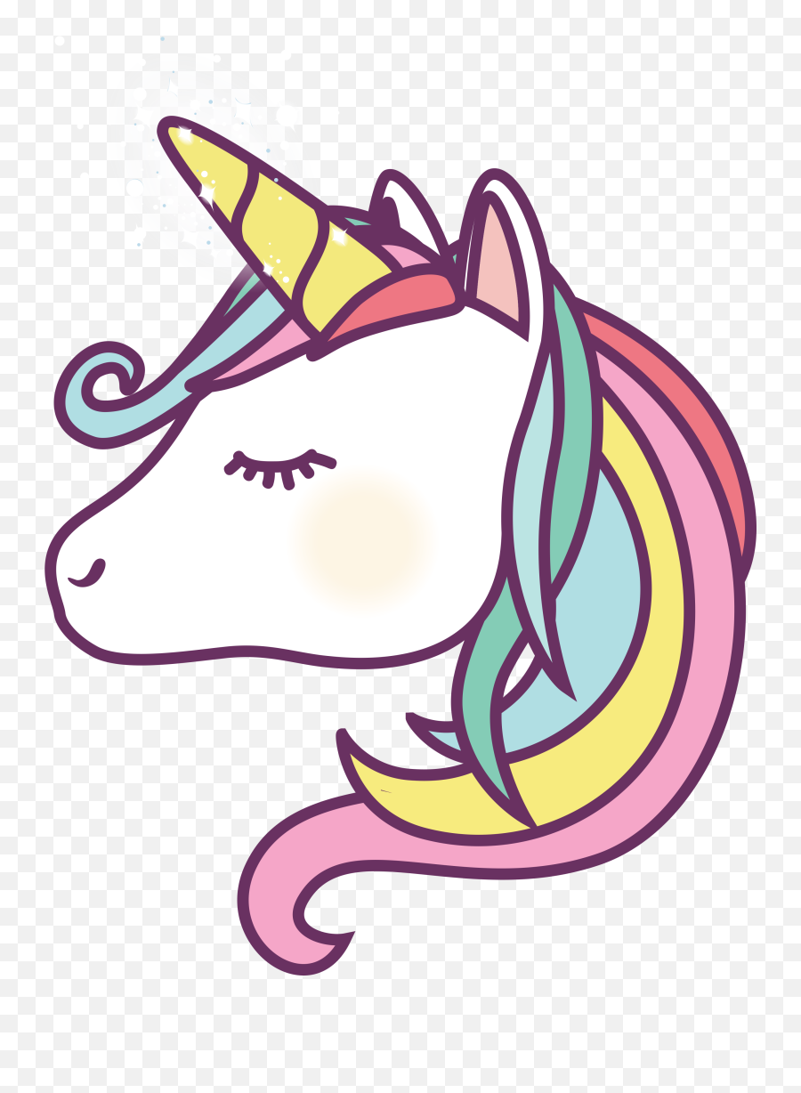 Cartoon Unicorn Face - Unicorn Emoji,Unicorn Face Png