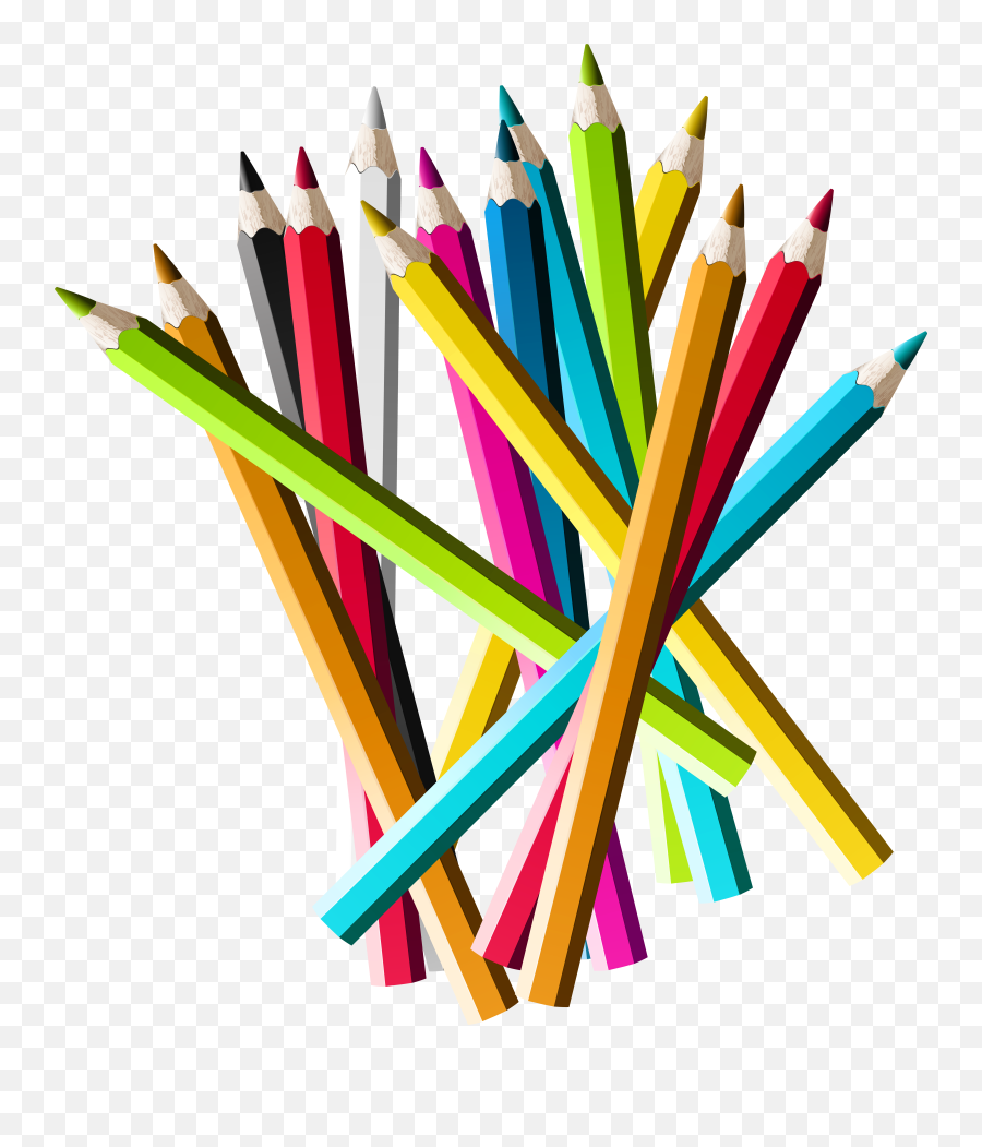 Pencil Png Clipart - Pencil Png School Clipart Colored Transparent Background Colored Pencils Clipart Emoji,School Clipart