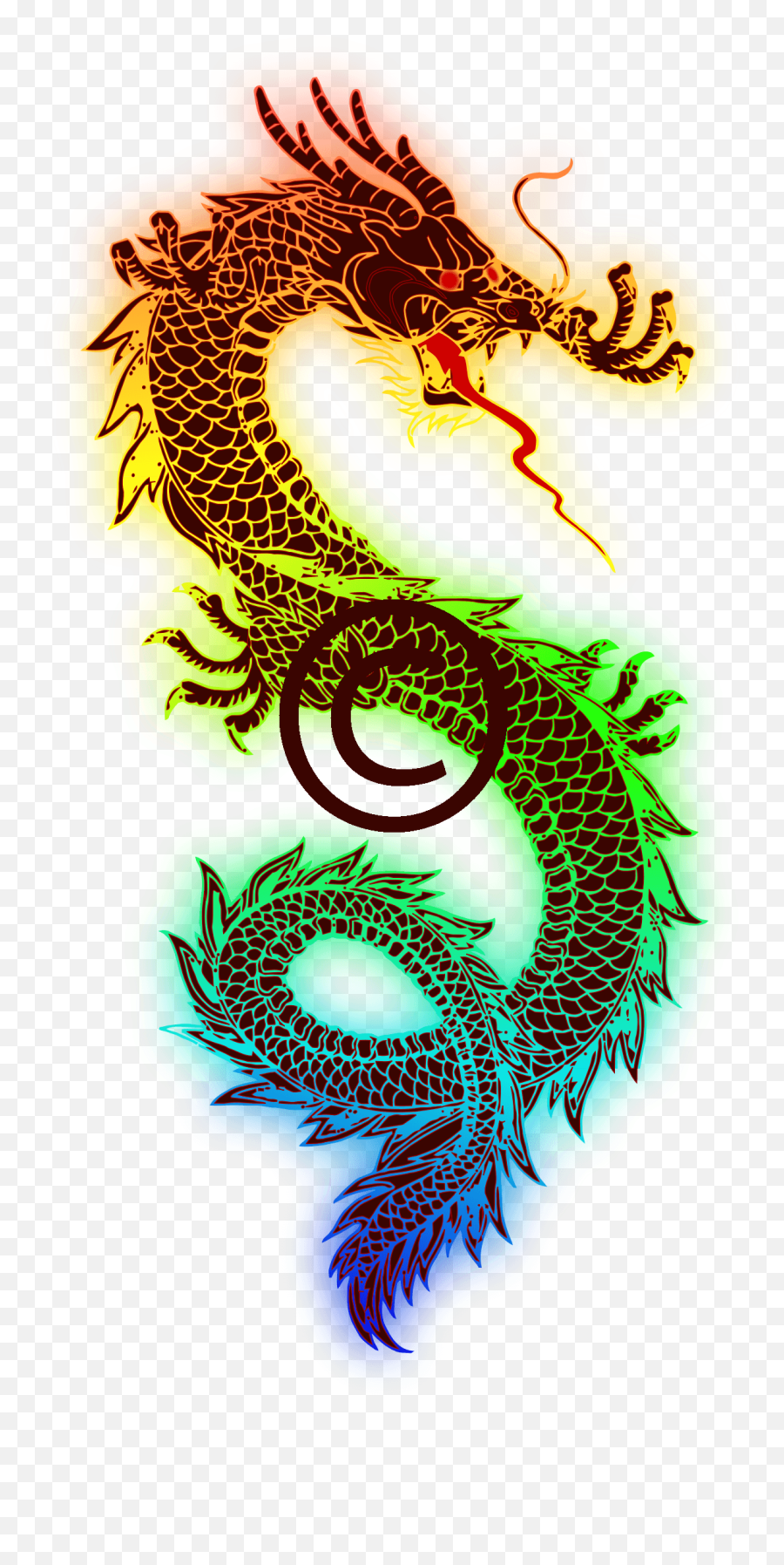 Chinese Dragon Clip Art - Transparent Fire Dragon Png Emoji,Dragon Clipart Black And White