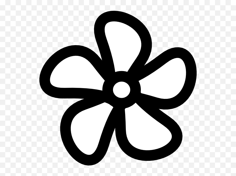 Flower Clip Art - Flower Clip Art Black Png Download Black And White Clip Art Flower Emoji,Flower Clipart Black And White