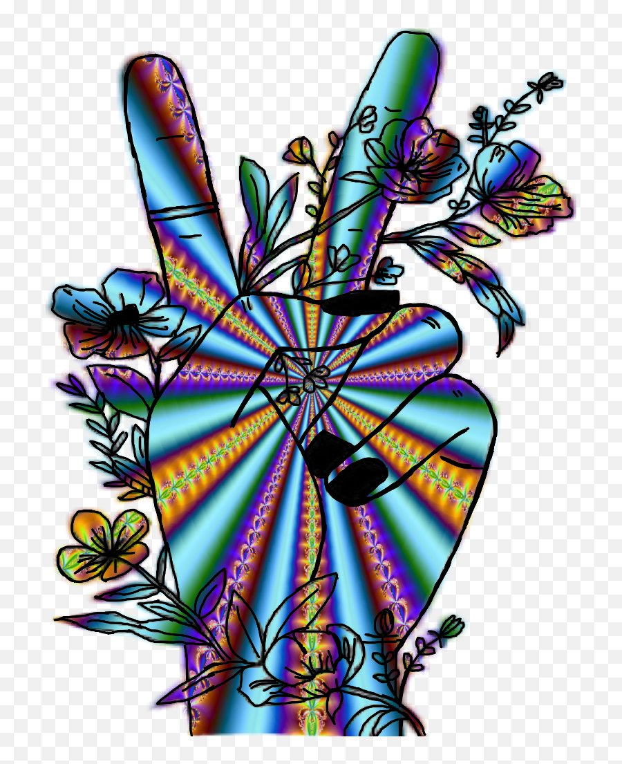 Trippy Transparent Peace Hippie Psychedelic Hand Transparent - Transparent Trippy Png Emoji,Trippy Png