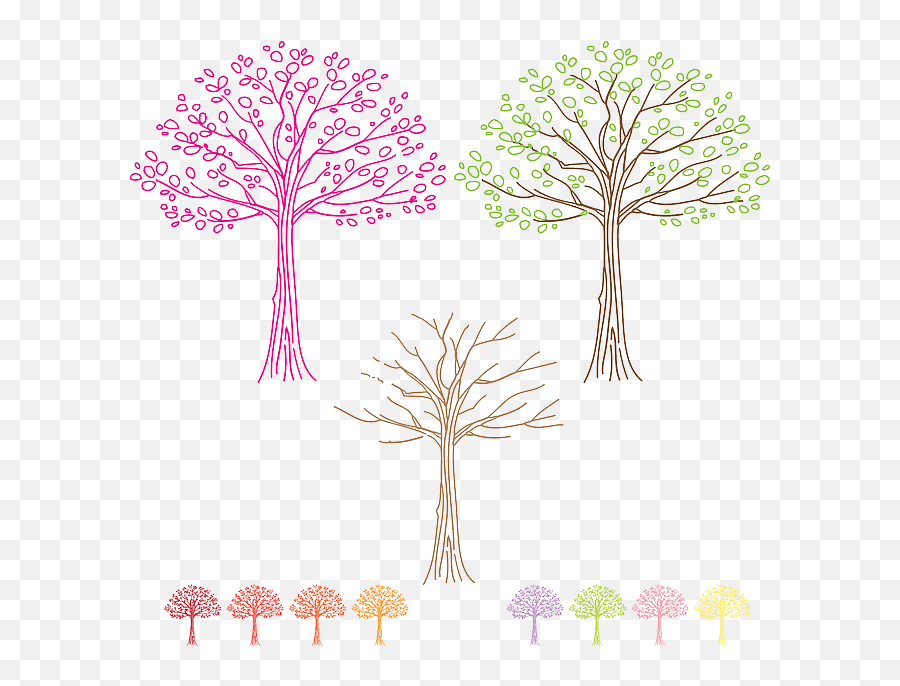 Fall Summer Winter - Animasi Pohon Emoji,Winter Tree Clipart