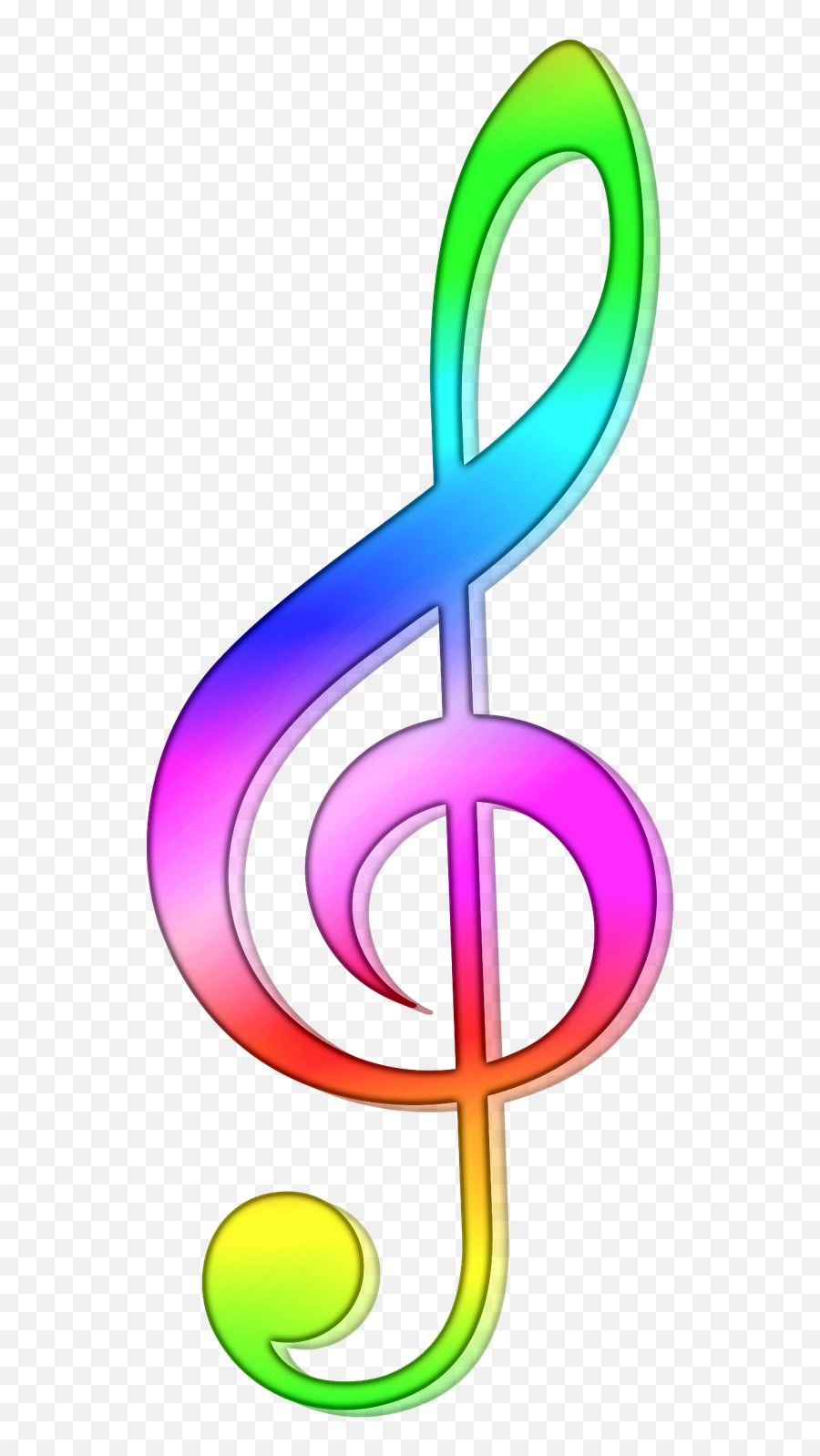 Treble Clef Note Staff Colored Png - Colorful Treble Clef Transparent Emoji,Treble Clef Png