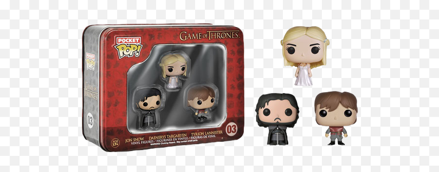 Funko Pocket Pops - Game Of Thrones Jon Tyrion And Daenerys 3pack Tin Pop Game Of Thrones Figure Emoji,Daenerys Targaryen Png
