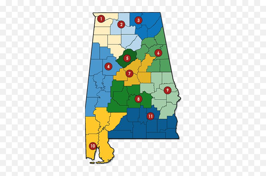 Regional Inservice Centers Map - Regions Of Alabama Emoji,Alabama State University Logo