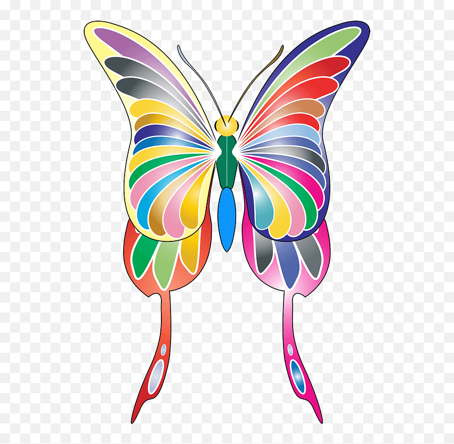 Colourful Butterfly Clipart - Butterflies Png Download Swallowtail Butterfly Emoji,Butterflies Png